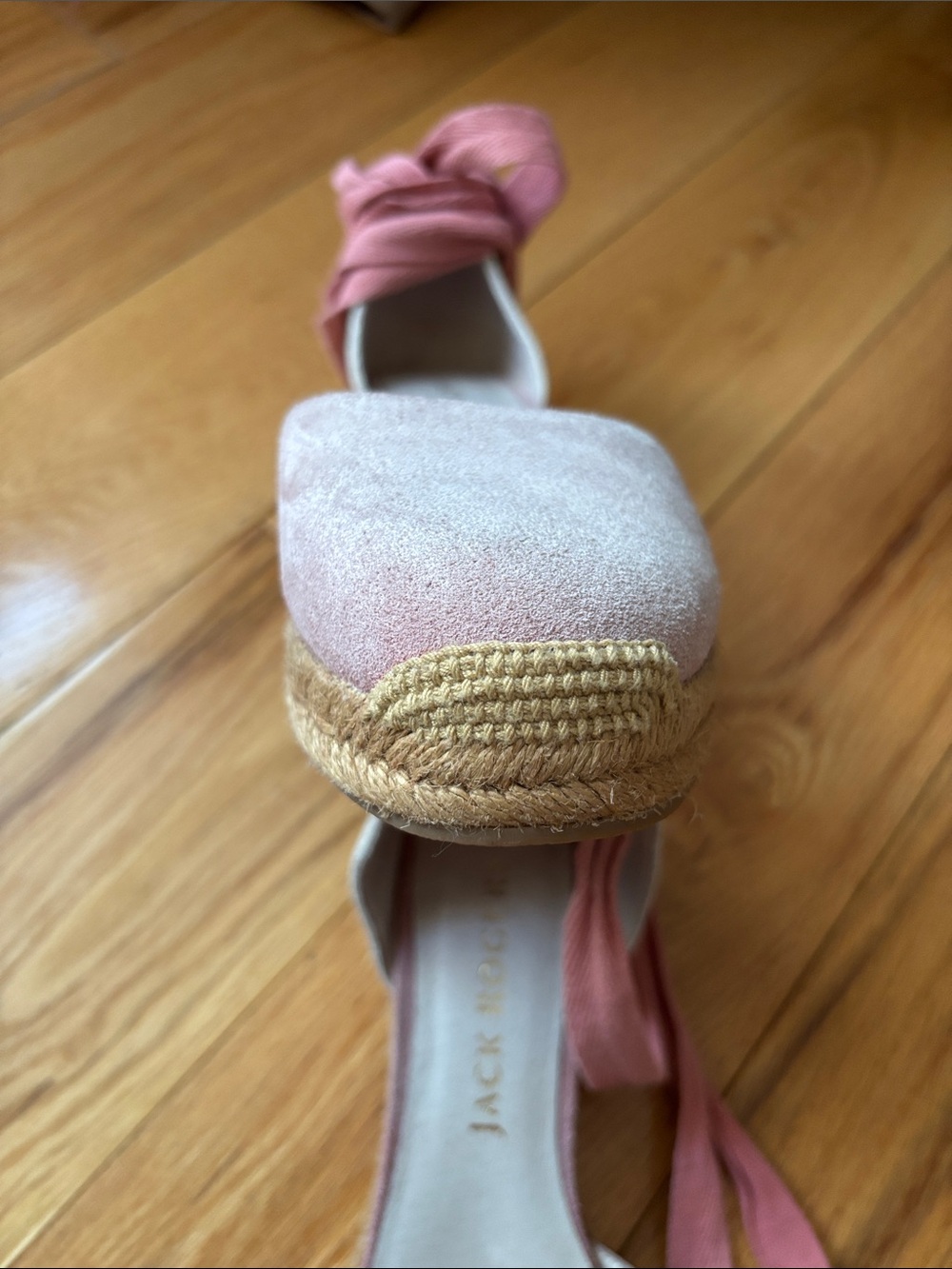 New! Jack Rogers Palmer pink suede wedge espadrilles sz 9.5 - Picture 5 of 10